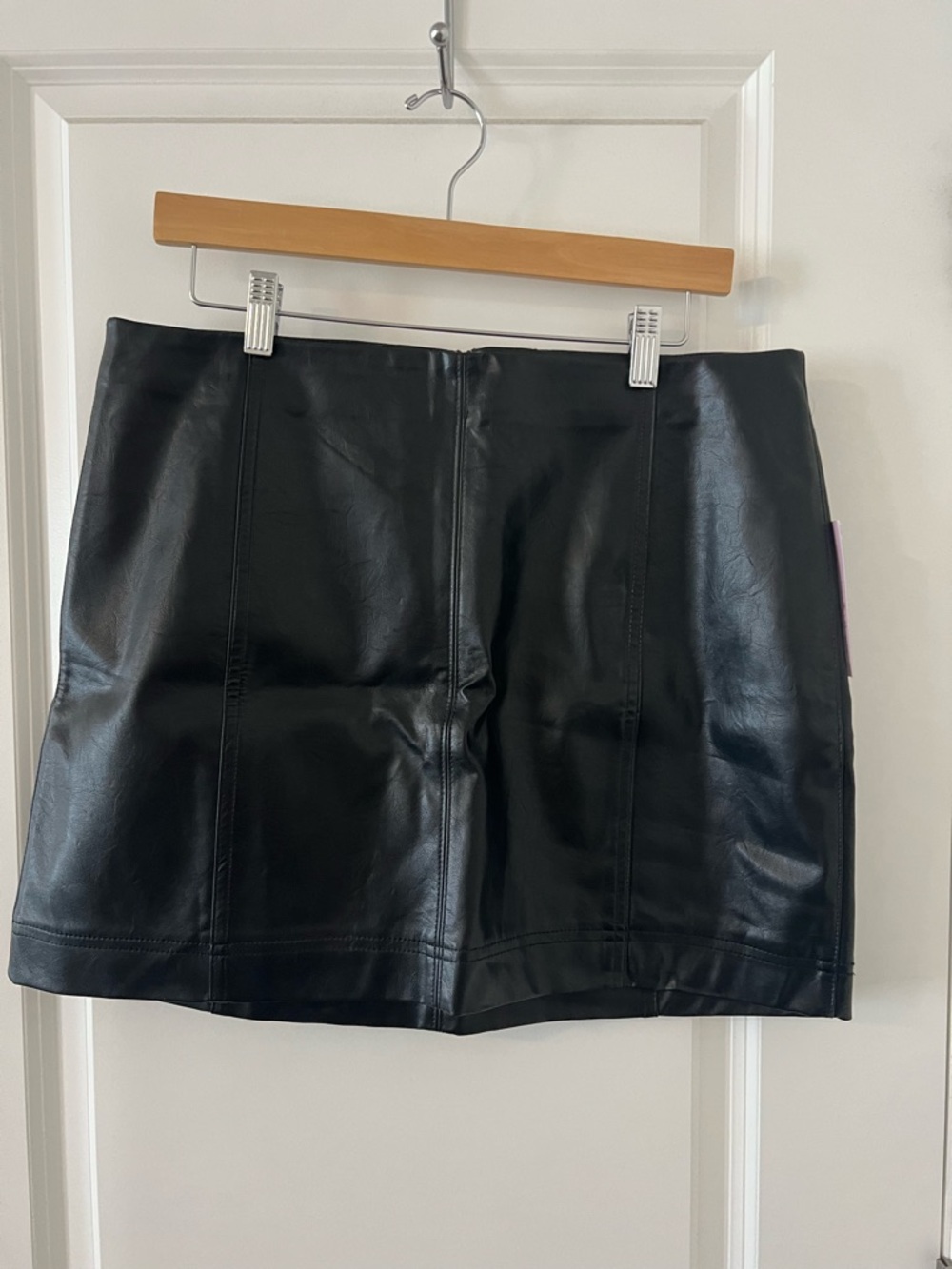 Black Faux Leather Mini Skirt - Women's